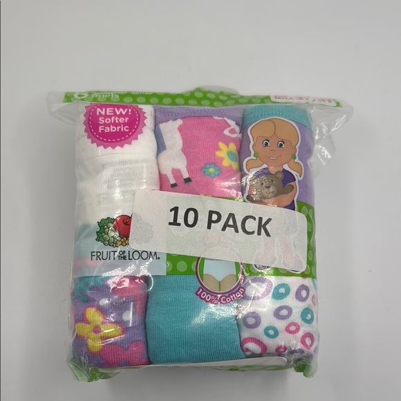 Fruit of the Loom Other - Fruit of the Loom Girls Colorful Underwear 10-Pack Seal